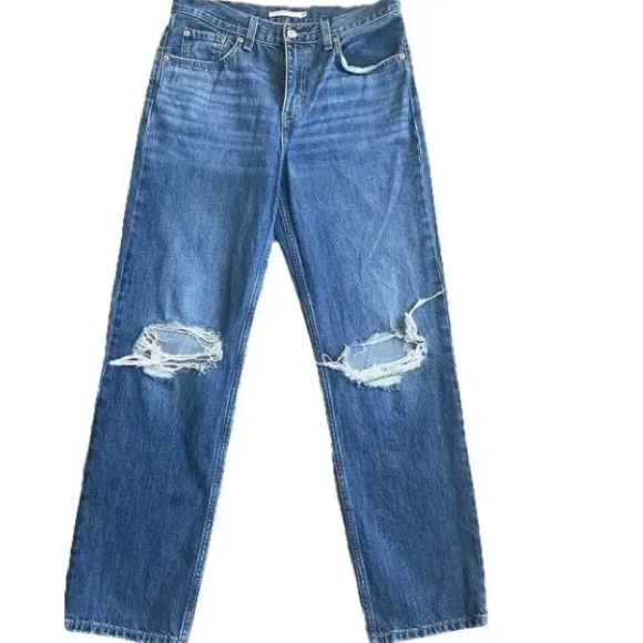Other - Men's Blue Distressed Straight Jeans